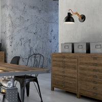 Lampada a Parete Marcello, Nero, Legno, 35x15x25 cm, Seven Design