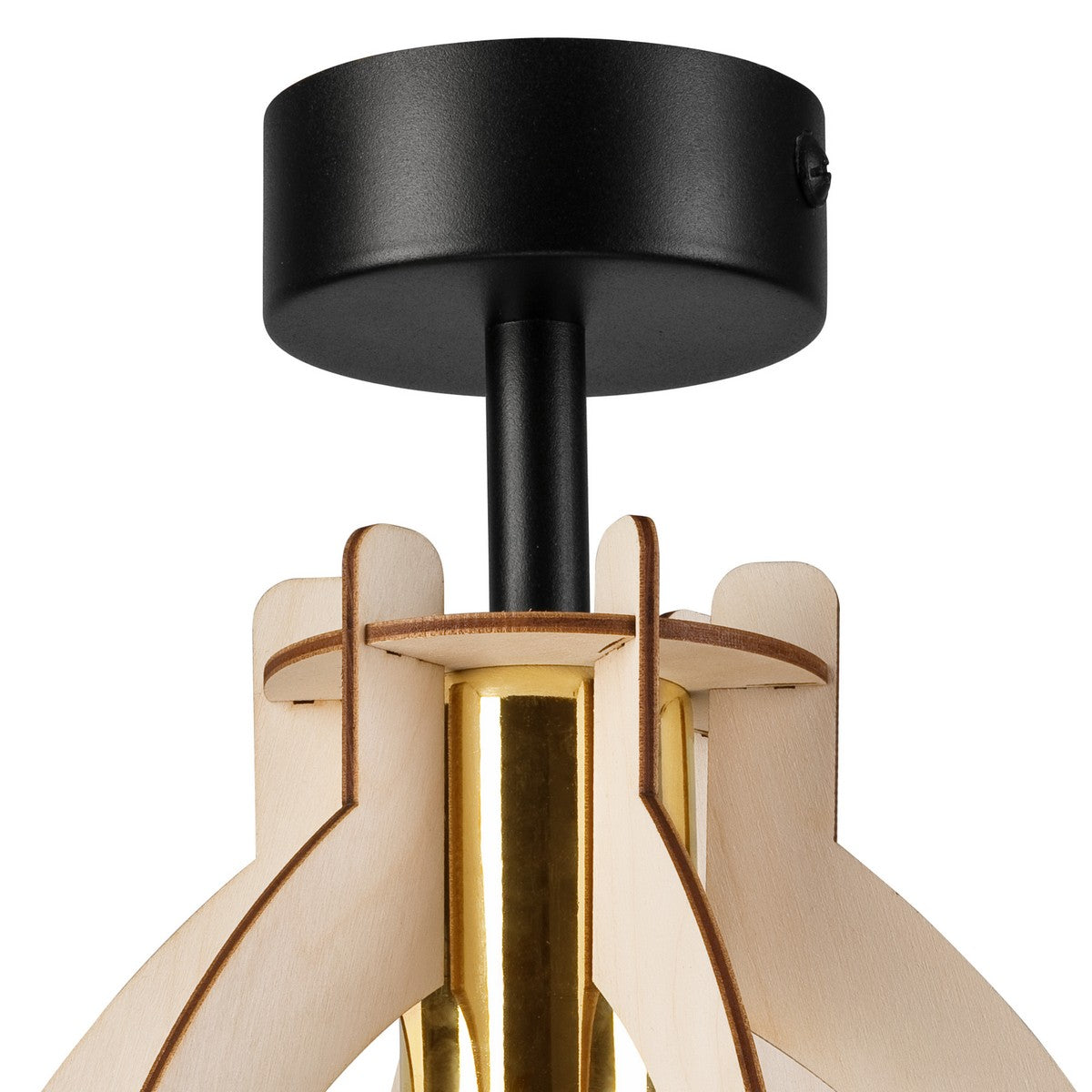 Lampada a Soffitto Lando, Marrone, Legno, 21x21x25 cm, Seven Design