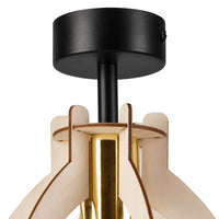 Lampada a Soffitto Lando, Marrone, Legno, 21x21x25 cm, Seven Design