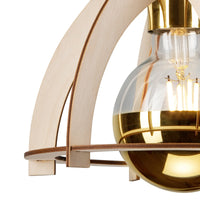 Lampada a Soffitto Lando, Marrone, Legno, 21x21x25 cm, Seven Design