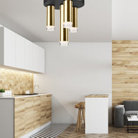 Lampada a Soffitto Diego, Oro, Metallo, 31,5x30x8 cm, Seven Design