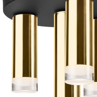 Lampada a Soffitto Diego, Oro, Metallo, 31,5x30x8 cm, Seven Design