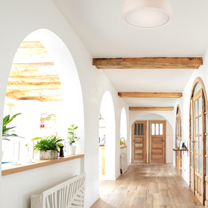 Lampada a Soffitto Eveline, Bianco, Legno, 8x27x27 cm, Seven Design