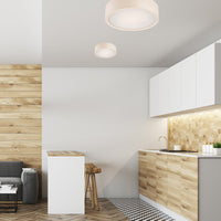 Lampada a Soffitto Eveline, Bianco, Legno, 8x27x27 cm, Seven Design