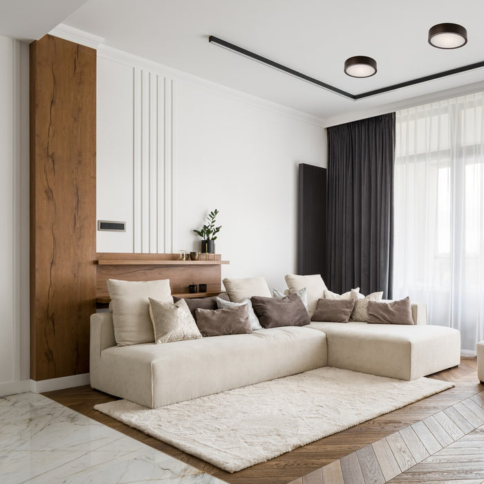 Lampada a Soffitto Eveline 11, Marrone, Legno, 8x27x27 cm, Seven Design