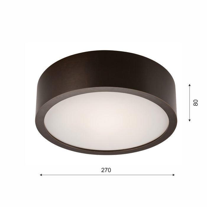 Lampada a Soffitto Eveline 11, Marrone, Legno, 8x27x27 cm, Seven Design