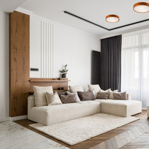 Lampada a Soffitto Eveline 12, Marrone, Legno, 8x37x37 cm, Seven Design