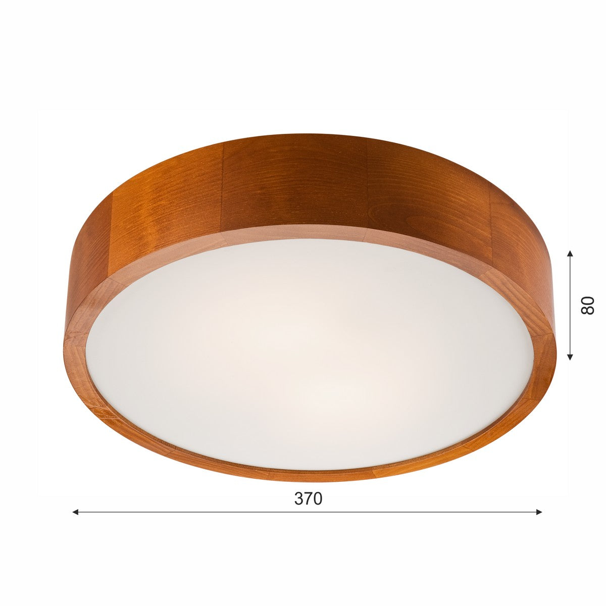 Lampada a Soffitto Eveline 12, Marrone, Legno, 8x37x37 cm, Seven Design