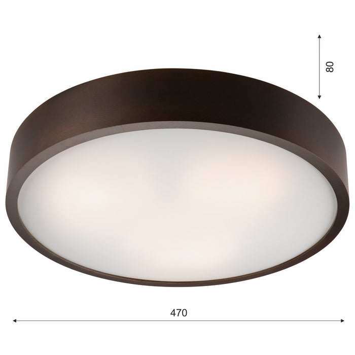 Lampada a Soffitto Eveline 15, Marrone, Legno, 8x47x47 cm, Seven Design