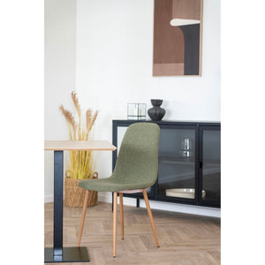 Set di 2 Sedie Stockholm, Verde, Poliestere, 44x50x86 cm, Seven Design