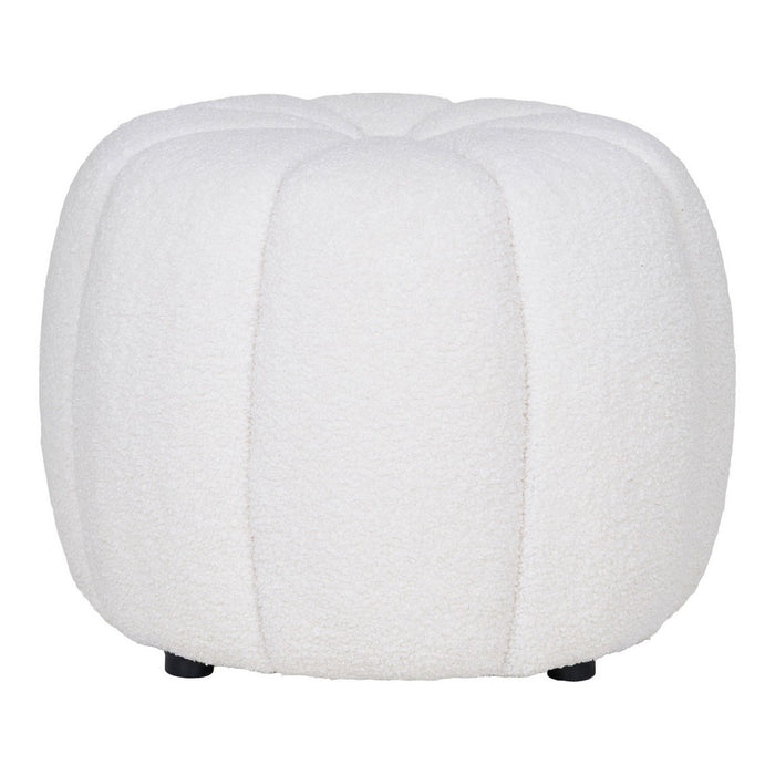 Pouf Paisley, Bianco, Poliestere, 48x48x38 cm, Seven Design