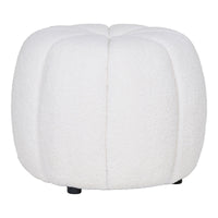 Pouf Paisley, Bianco, Poliestere, 48x48x38 cm, Seven Design