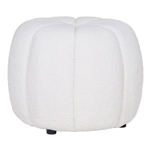 Pouf Paisley, Bianco, Poliestere, 48x48x38 cm, Seven Design