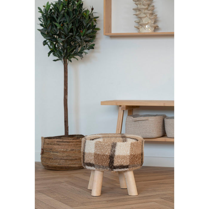 Pouf Aberdeen, Marrone, Poliestere, 31x31x29 cm, Seven Design