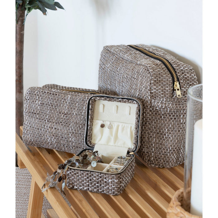 Cesto Portaoggetti Marrakech, Marrone, Poliestere, 11x11x6,5 cm, Seven Design