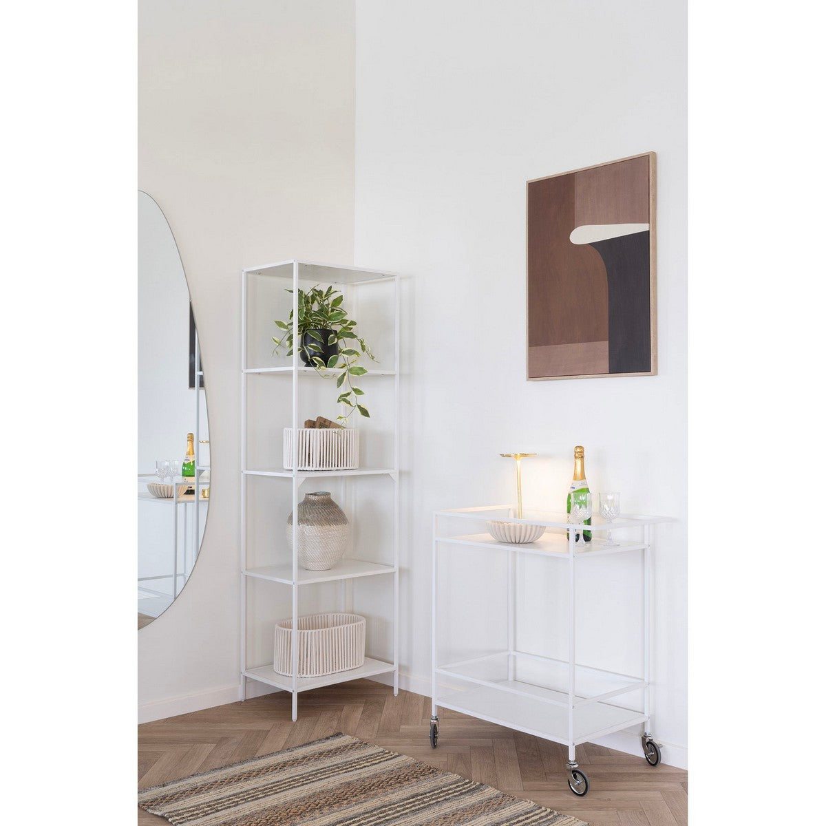 Carrello Vita, Bianco, Metallo, 40x68x79 cm, Seven Design