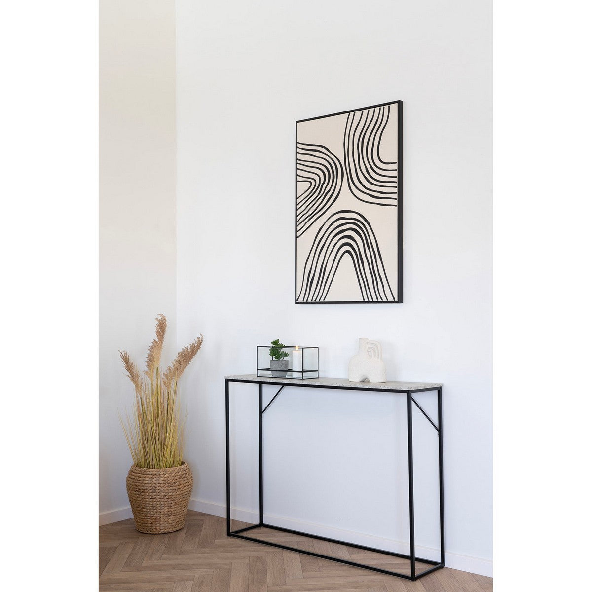 Tavolo Consolle Vita, Marrone, Metallo, 110x26x80 cm, Seven Design
