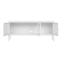 Mobile Porta TV Brisbane, Bianco, Metallo, 130x40x55 cm, Seven Design
