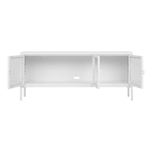 Mobile Porta TV Brisbane, Bianco, Metallo, 130x40x55 cm, Seven Design