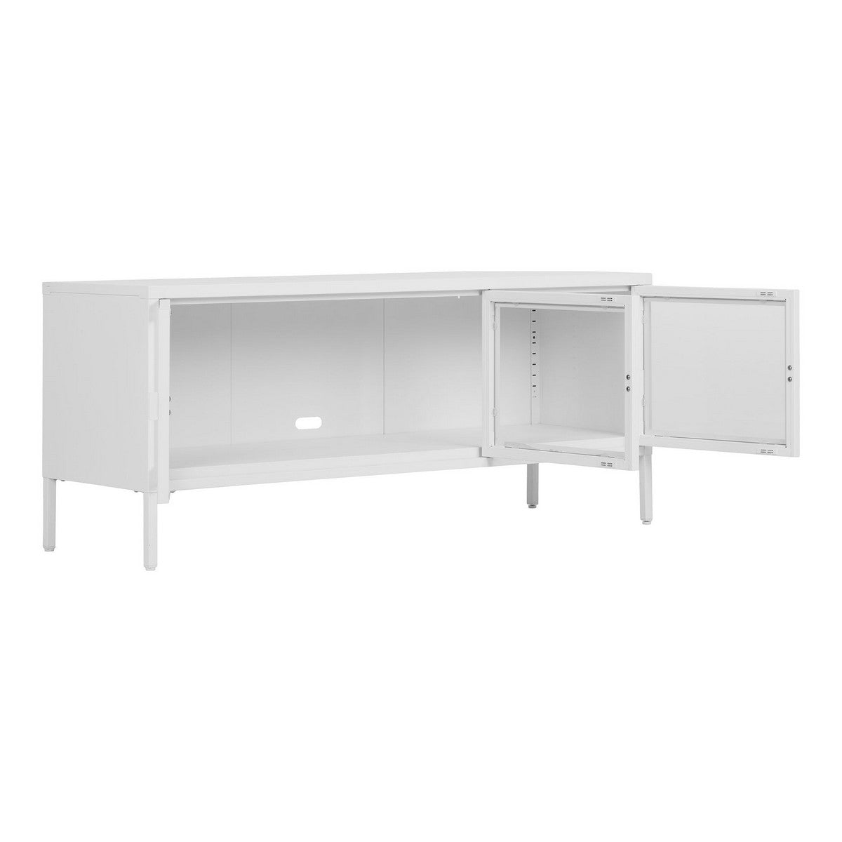 Mobile Porta TV Brisbane, Bianco, Metallo, 130x40x55 cm, Seven Design