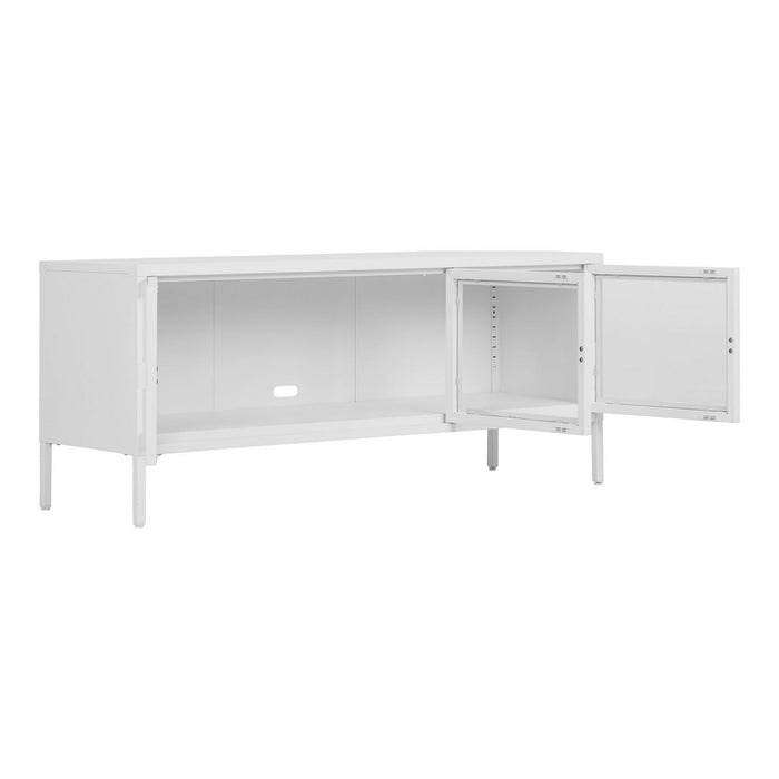 Mobile Porta TV Brisbane, Bianco, Metallo, 130x40x55 cm, Seven Design