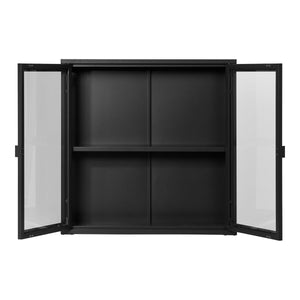 Vetrinetta Pensile Brisbane, Nero, Metallo, 80x18x80 cm, Seven Design