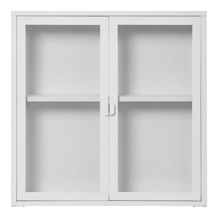 Vetrinetta Pensile Brisbane, Bianco, Metallo, 80x18x80 cm, Seven Design