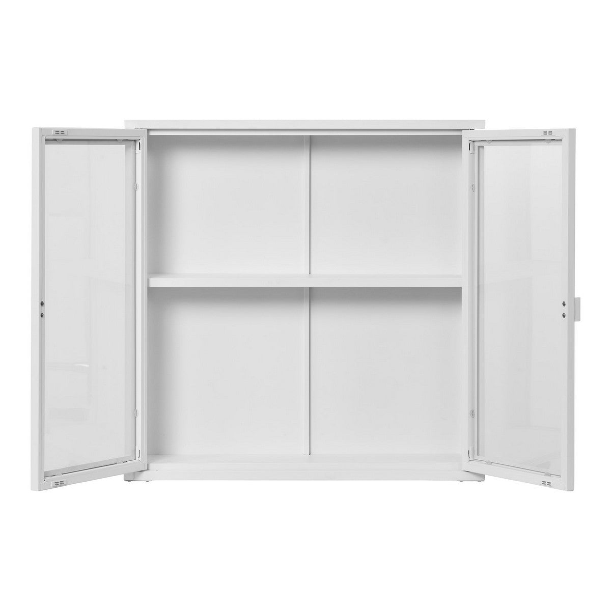 Vetrinetta Pensile Brisbane, Bianco, Metallo, 80x18x80 cm, Seven Design