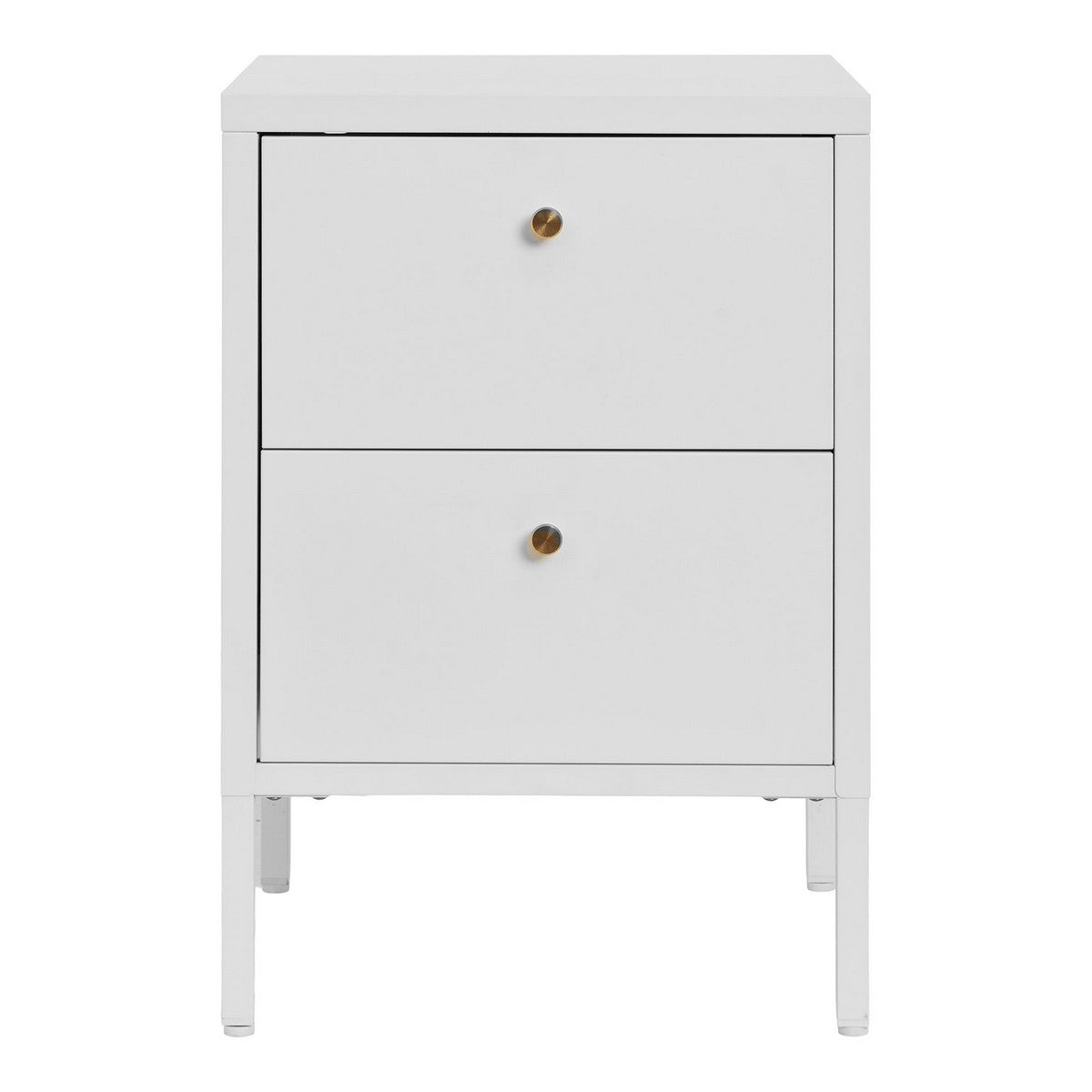 Comodino Dalby, Bianco, Metallo, 40x40x60 cm, Seven Design