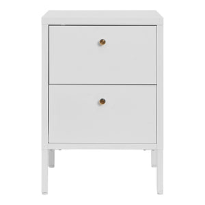 Comodino Dalby, Bianco, Metallo, 40x40x60 cm, Seven Design
