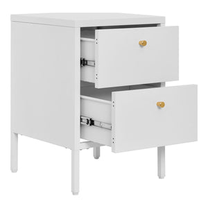 Comodino Dalby, Bianco, Metallo, 40x40x60 cm, Seven Design