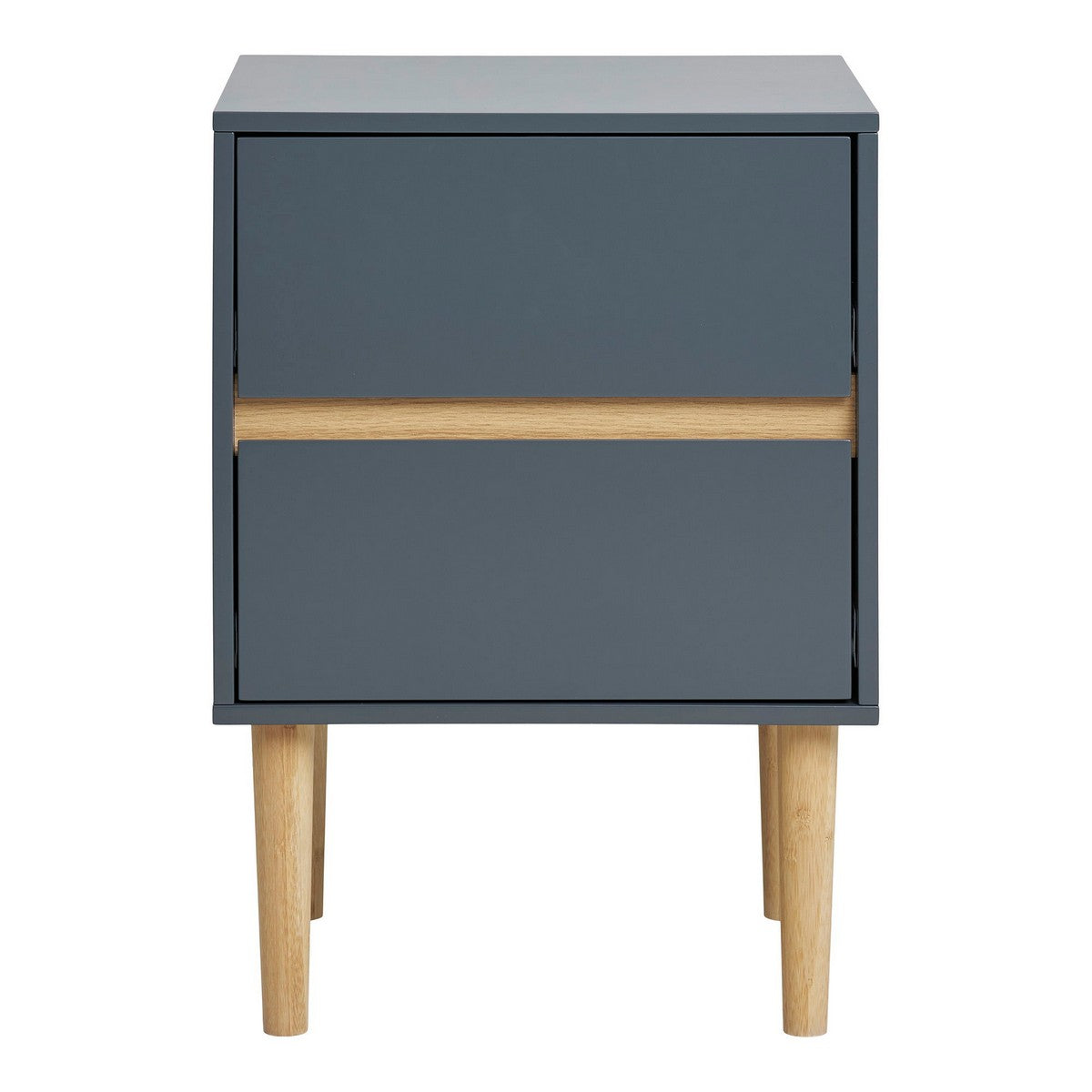 Comodino Bisley, Grigio, MDF, 40x35x55 cm, Seven Design