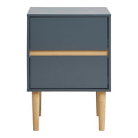 Comodino Bisley, Grigio, MDF, 40x35x55 cm, Seven Design