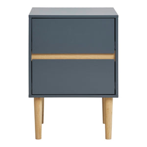 Comodino Bisley, Grigio, MDF, 40x35x55 cm, Seven Design