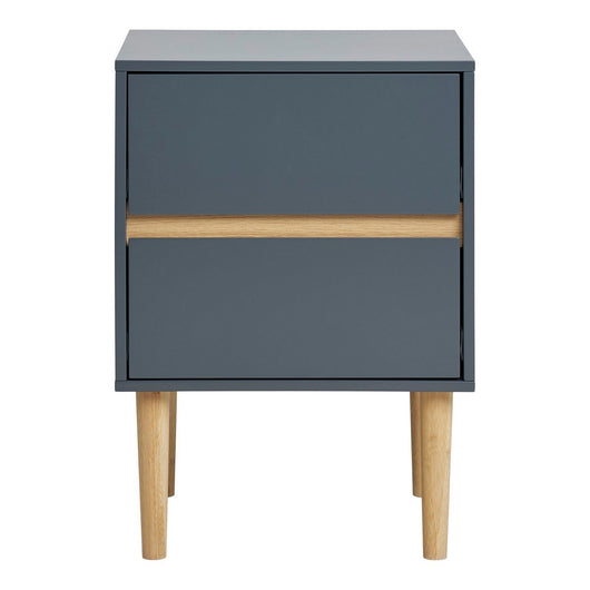 Comodino Bisley, Grigio, MDF, 40x35x55 cm, Seven Design