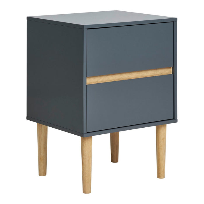 Comodino Bisley, Grigio, MDF, 40x35x55 cm, Seven Design