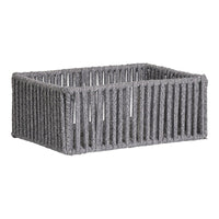 Set di 3 Cesti Portaoggetti Arese, Grigio, Cotone, 26x36x14 cm, Seven Design