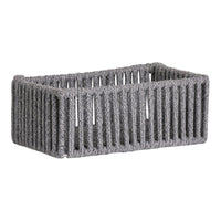 Set di 3 Cesti Portaoggetti Arese, Grigio, Cotone, 26x36x14 cm, Seven Design