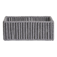 Set di 3 Cesti Portaoggetti Arese, Grigio, Cotone, 26x36x14 cm, Seven Design