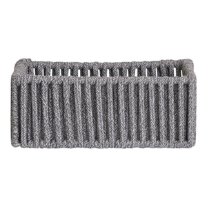 Set di 3 Cesti Portaoggetti Arese, Grigio, Cotone, 26x36x14 cm, Seven Design