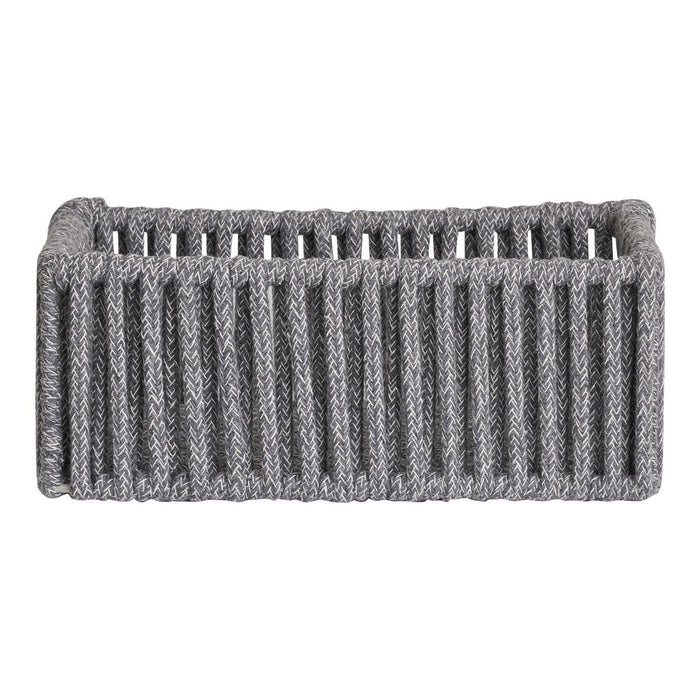 Set di 3 Cesti Portaoggetti Arese, Grigio, Cotone, 26x36x14 cm, Seven Design