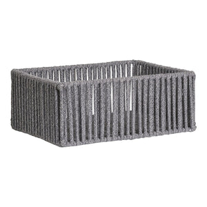 Set di 3 Cesti Portaoggetti Arese, Grigio, Cotone, 26x36x14 cm, Seven Design