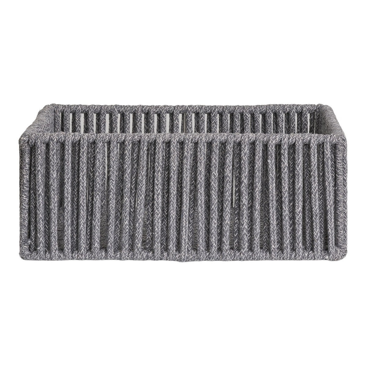 Set di 3 Cesti Portaoggetti Arese, Grigio, Cotone, 26x36x14 cm, Seven Design