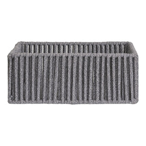 Set di 3 Cesti Portaoggetti Arese, Grigio, Cotone, 26x36x14 cm, Seven Design