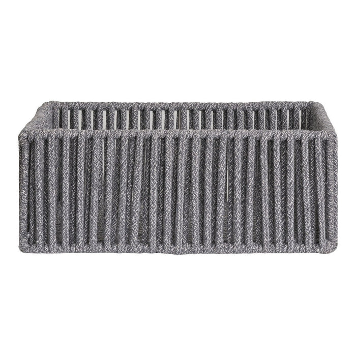 Set di 3 Cesti Portaoggetti Arese, Grigio, Cotone, 26x36x14 cm, Seven Design
