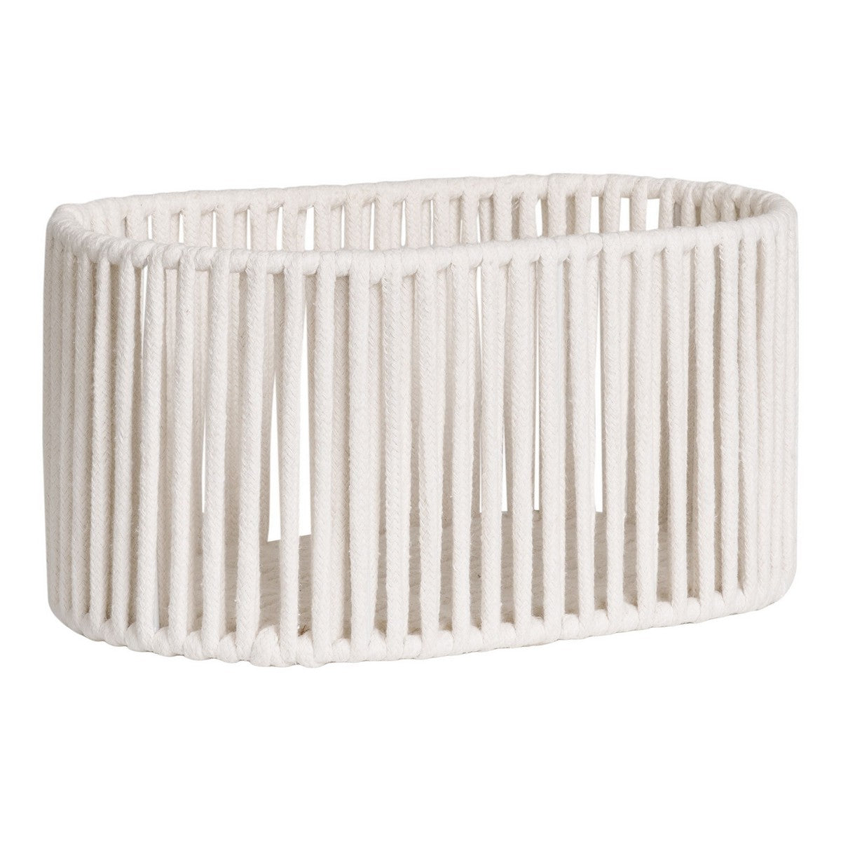 Set di 2 Cesti Portaoggetti Arese, Bianco, Cotone, 25,5x38x18 cm, Seven Design