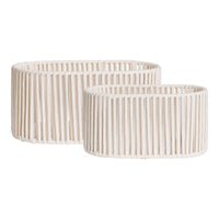 Set di 2 Cesti Portaoggetti Arese, Bianco, Cotone, 25,5x38x18 cm, Seven Design