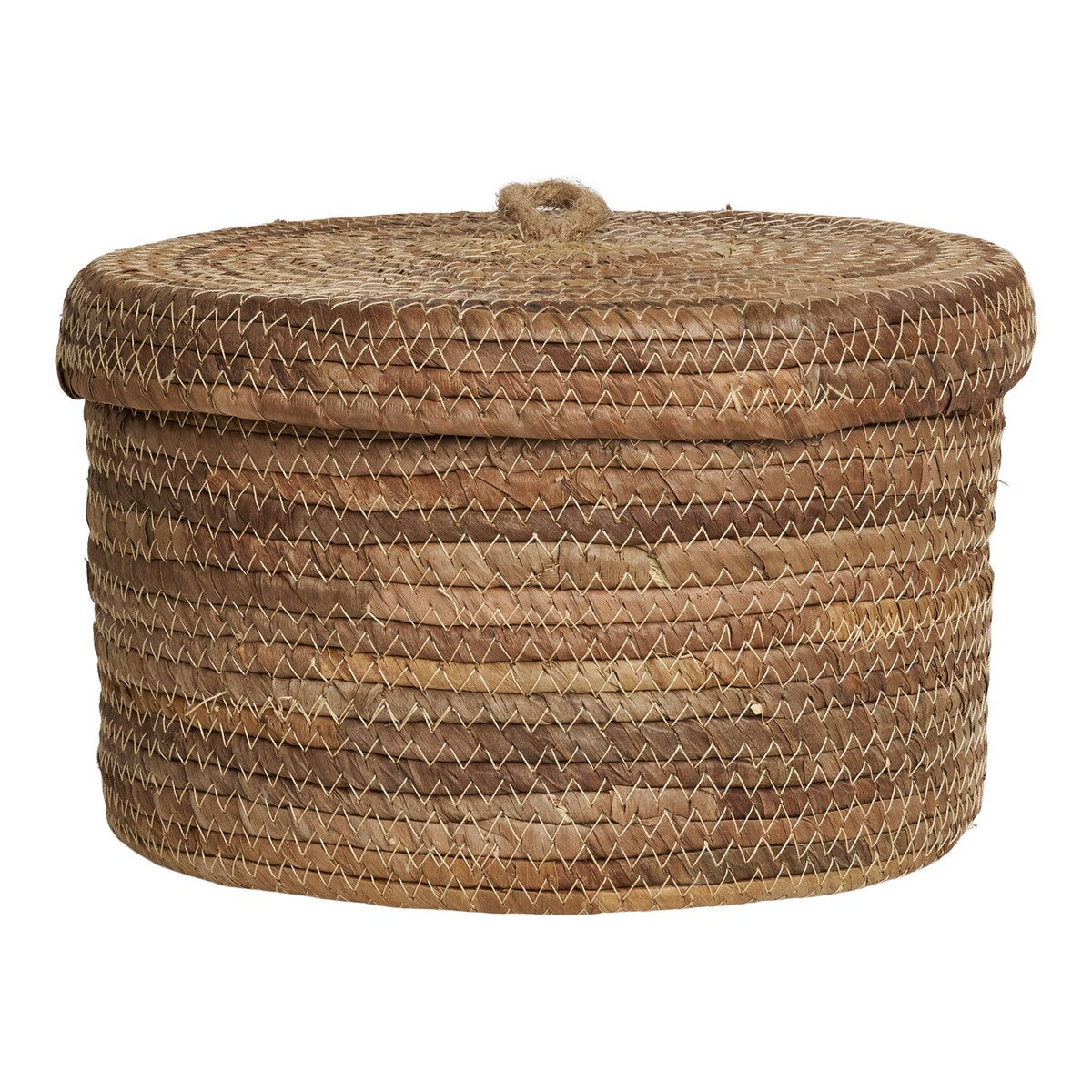 Set di 2 Cesti Portaoggetti Desio, Marrone, Foglie di Banano, 24x24x16 cm, Seven Design