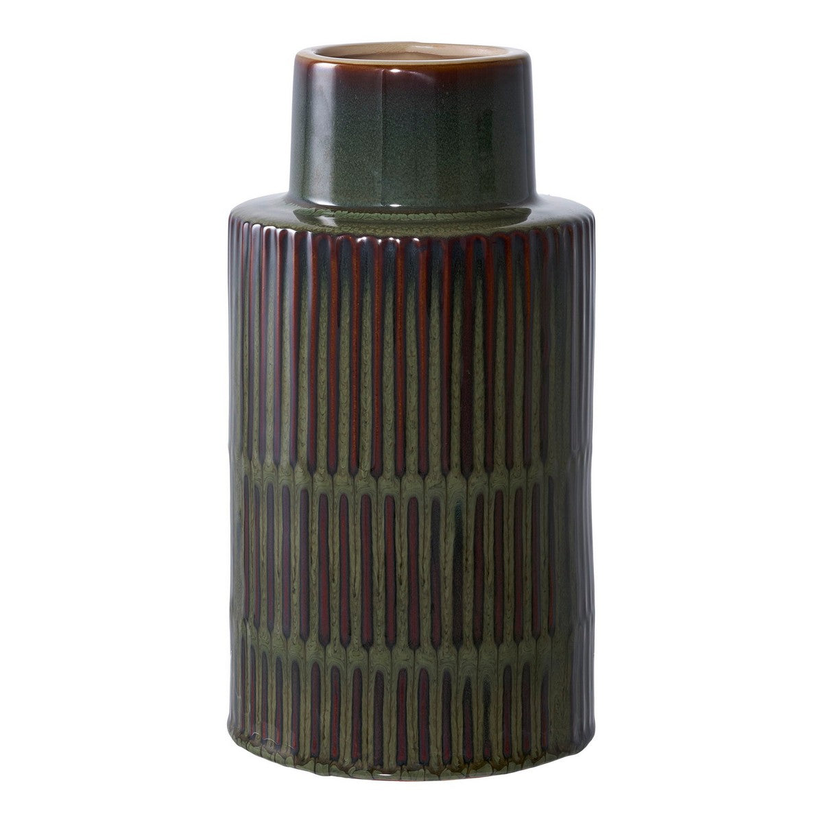 Vaso Decorativo Arese, Verde, Ceramica, 16x16x30 cm, Seven Design