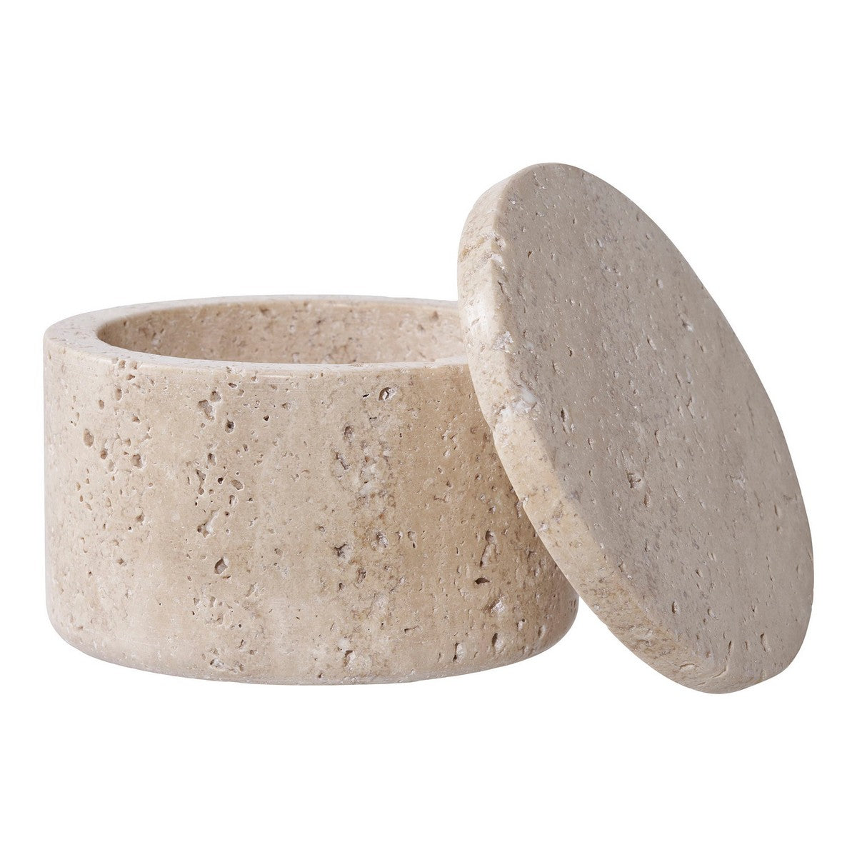 Vaso Decorativo Storage, Marrone, Travertino, 10x10x6,5 cm, Seven Design